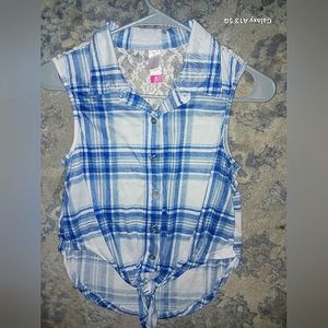 NOBO blue flannel with lacey back size medium